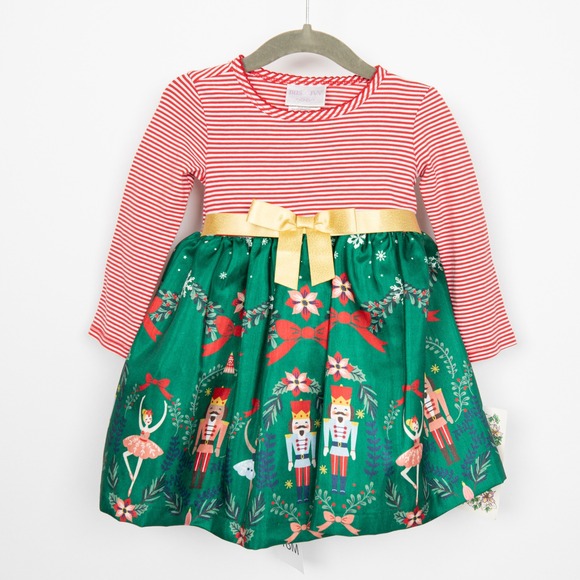 Iris‎ & Ivy Christmas Nutcracker Dress Gold Bow Holiday Outfit 18M Nordstrom - Picture 1 of 9